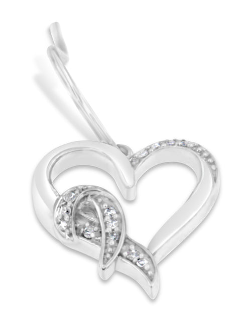 Load image into Gallery viewer, Sterling Silver 1/10ct TDW Round Cut Diamond Heart
