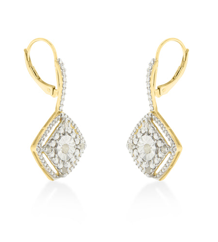 Yellow Plated Sterling Silver 1/4ct TDW Rose