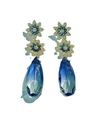 Zircon Flower Earrings Women