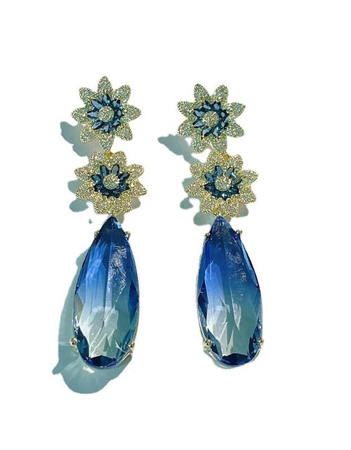 Load image into Gallery viewer, Zircon Flower Earrings Women
