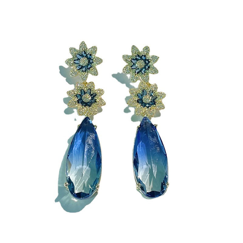 Zircon Flower Earrings Women