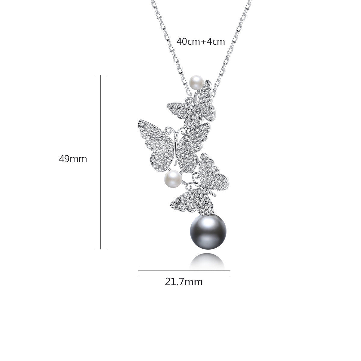 Flower Beard Butterfly Pearl Pendant