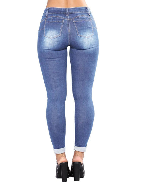 Load image into Gallery viewer, Women&#39;s High Waisted Skinny Destroyed Ripped Hole Denim Pants
