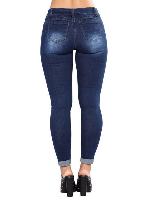 Load image into Gallery viewer, Women&#39;s High Waisted Skinny Destroyed Ripped Hole Denim Pants
