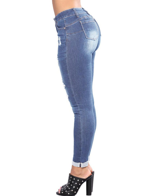 Load image into Gallery viewer, Women&#39;s High Waisted Skinny Destroyed Ripped Hole Denim Pants
