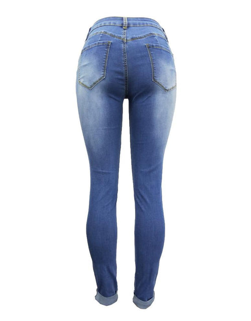 Load image into Gallery viewer, Women&#39;s High Waisted Skinny Destroyed Ripped Hole Denim Pants
