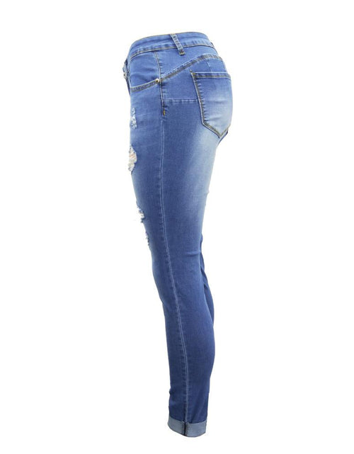 Load image into Gallery viewer, Women&#39;s High Waisted Skinny Destroyed Ripped Hole Denim Pants
