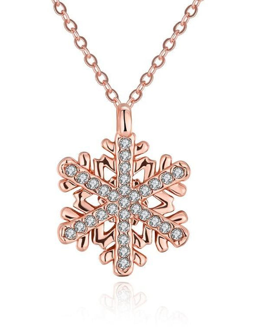 Load image into Gallery viewer, Crystal Winter Snow Flake Necklace
