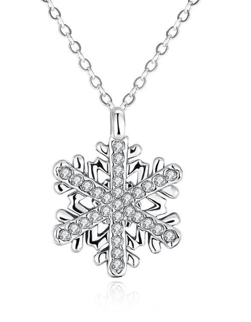 Load image into Gallery viewer, Crystal Winter Snow Flake Necklace
