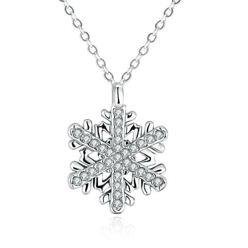 Load image into Gallery viewer, Crystal Winter Snow Flake Necklace
