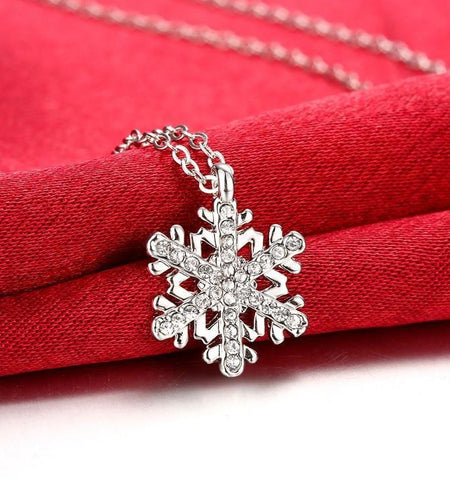 Crystal Winter Snow Flake Necklace