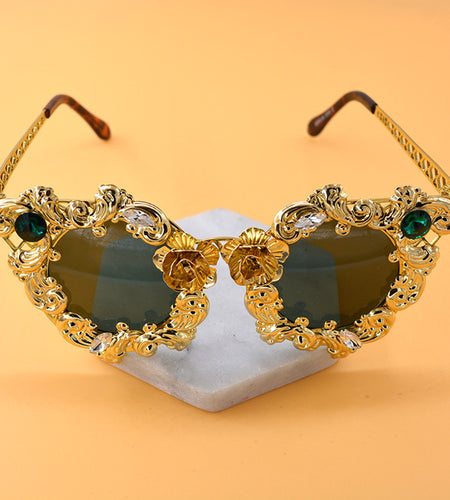 Baroque Cutout Round Sunglasses
