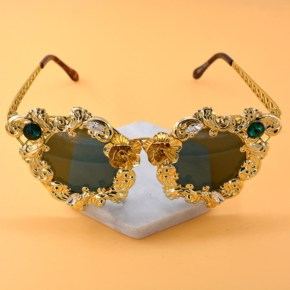 Baroque Cutout Round Sunglasses