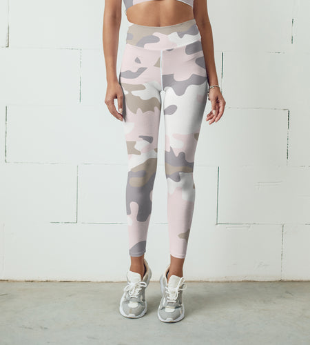 Pink Camo Leggings, Capris, Shorts