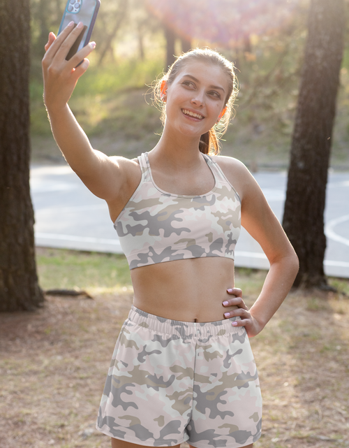 Load image into Gallery viewer, Pink Camo Women&#39;s Athletic  Shorts
