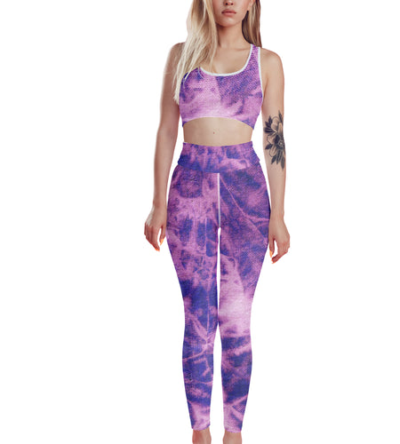 Purple Tie Dye Fitness Set