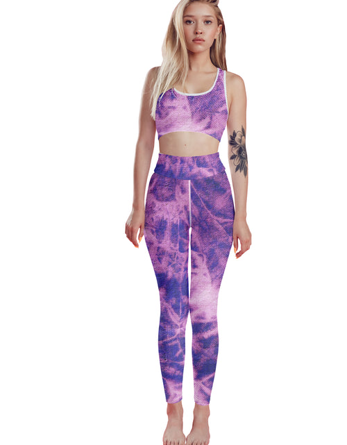 Load image into Gallery viewer, Purple Tie Dye Fitness Set
